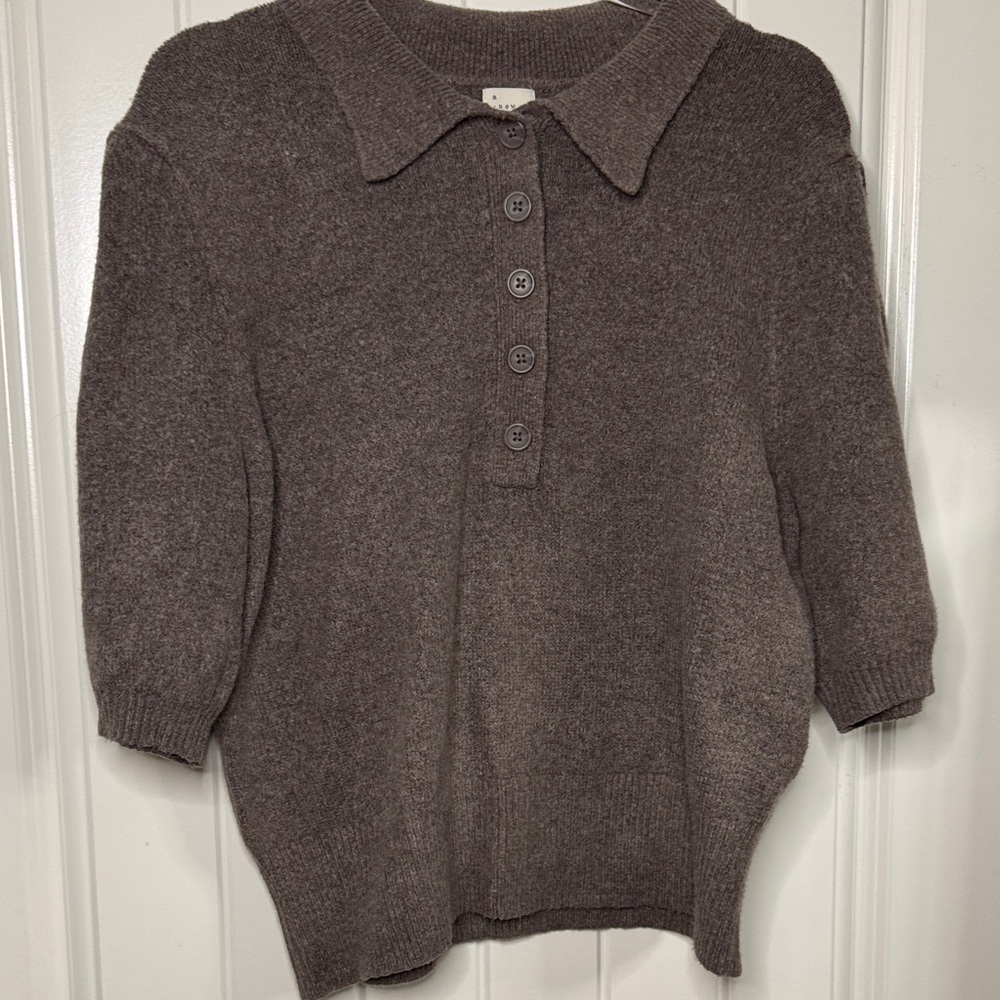 a new day Women's Taupe Sweater with Collar
